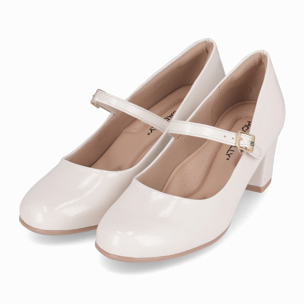 Zapato Mary Jane Mujer Crema /Charol Laura Piccadilly