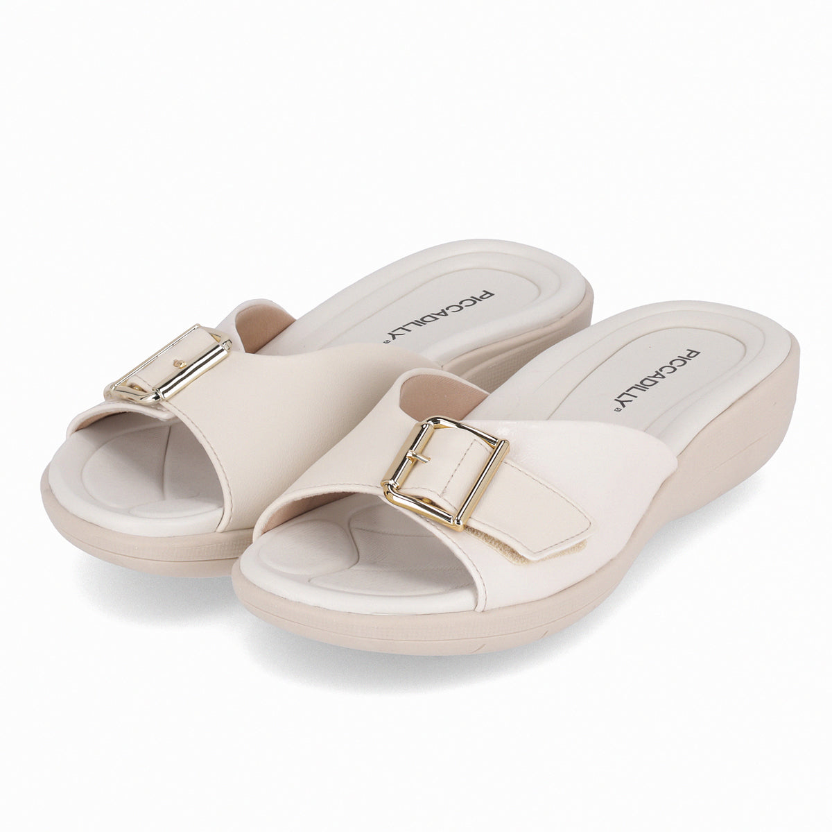 Sandalia Mujer Crema/Dorado Fascitis Anabela 16 Piccadilly