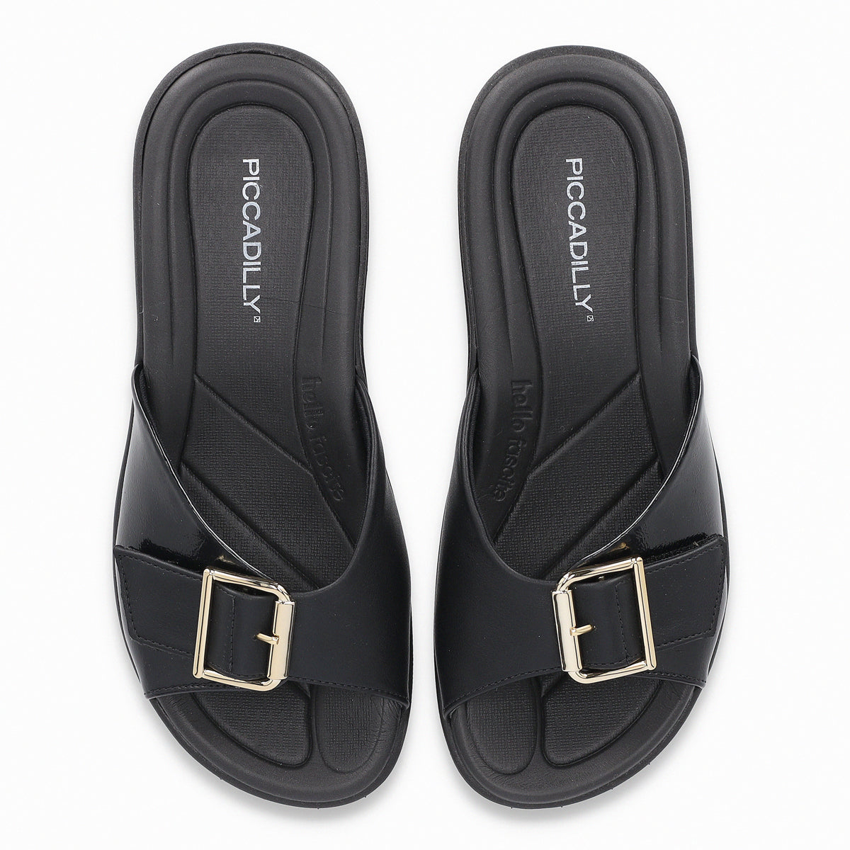 Sandalia Mujer Negro/Charol Fascitis Anabela 16 Piccadilly