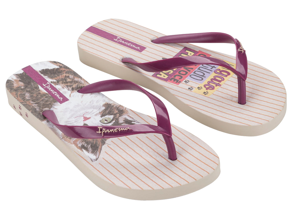Sandalia Mujer Beige/Morado Love Pets Ipanema