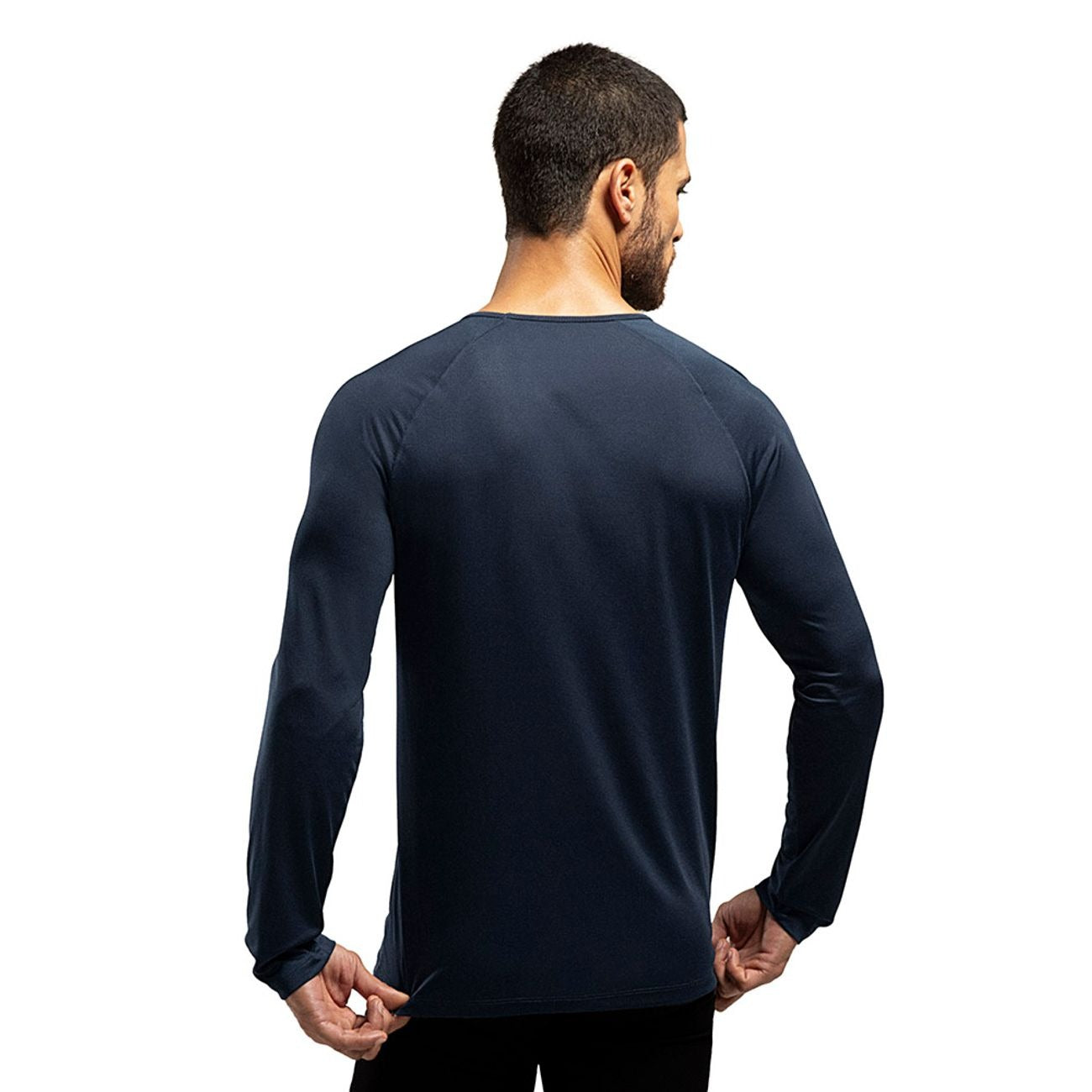POLERA RUNNER MANGA LARGA AZUL MARINO HOMBRE