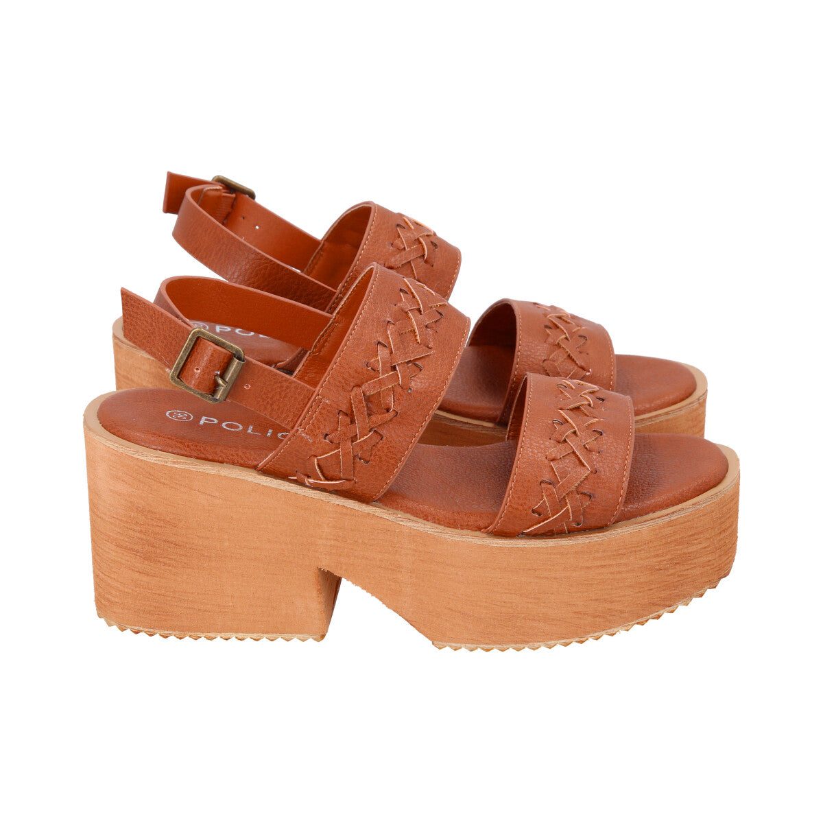 Sandalia Mujer Camel Fini Police