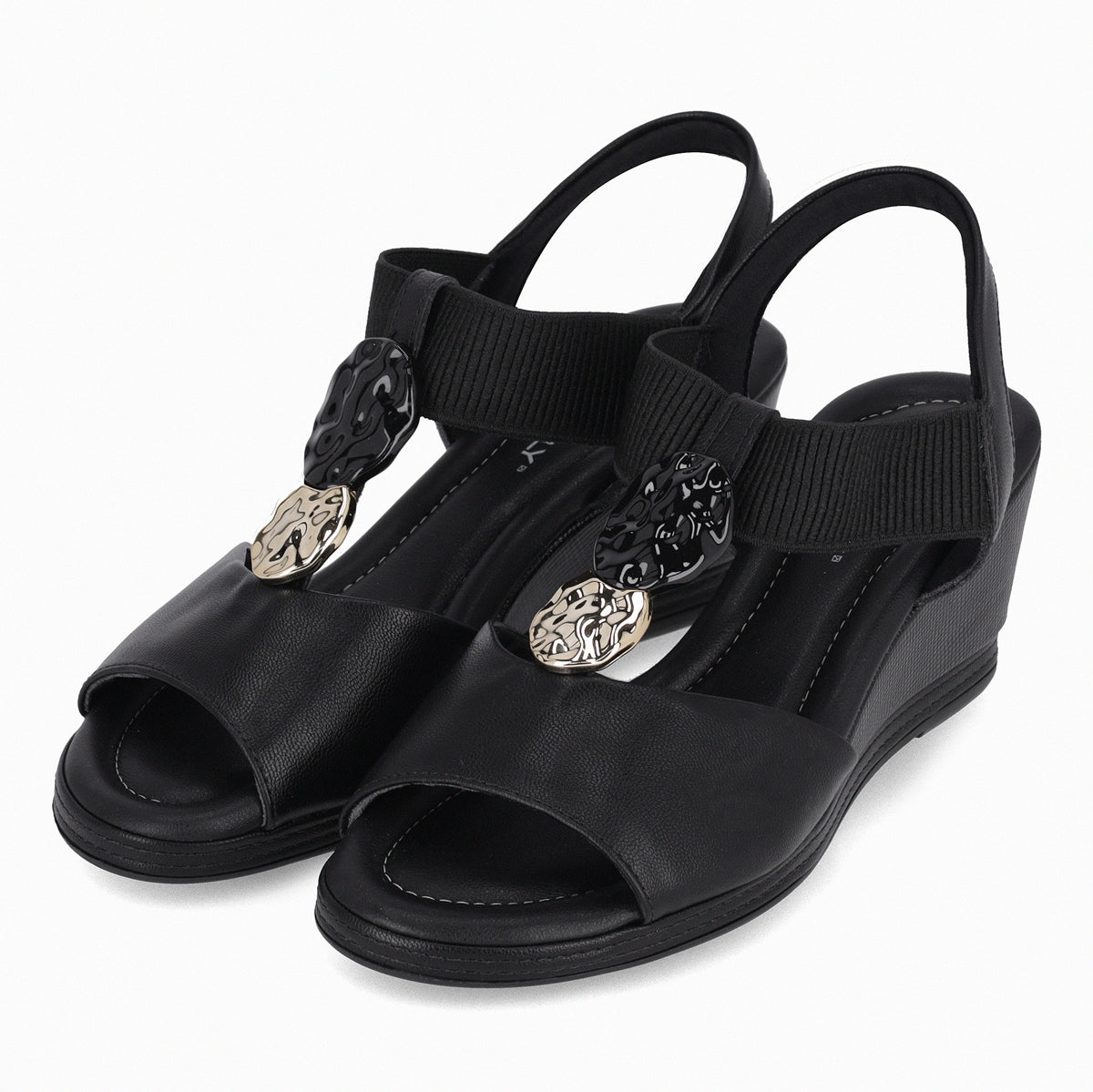 Sandalia Mujer Negro/Dorado Alice Piccadilly