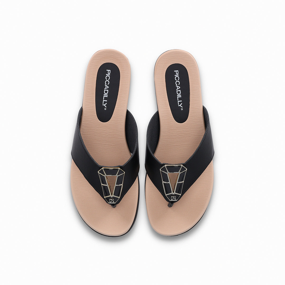 Sandalia Mujer Negro/Dorado Mari Piccadilly