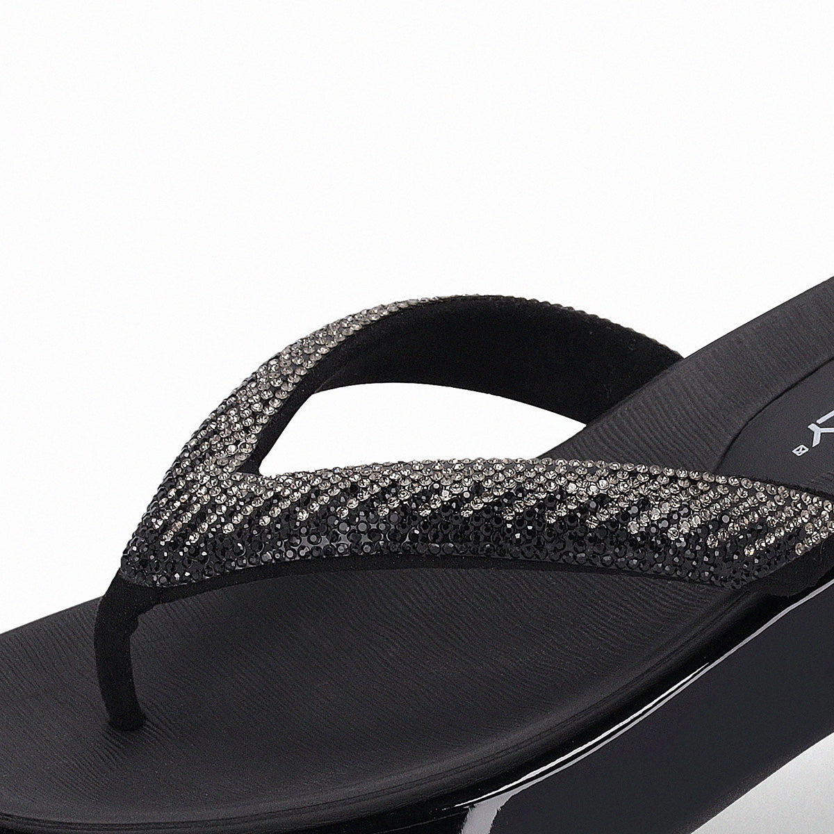 Sandalia Mujer Strass Sol Negro Piccadilly