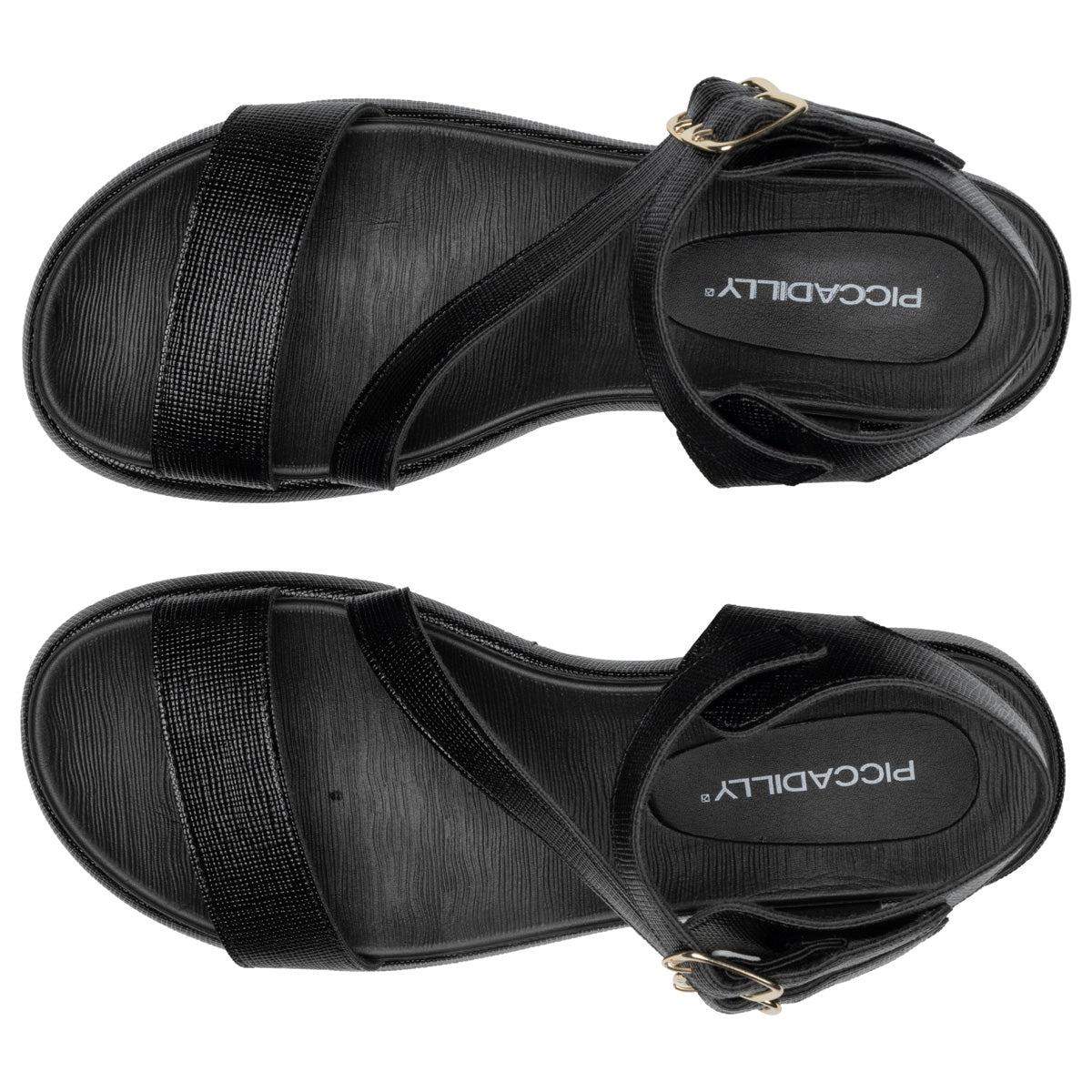 Sandalia Mujer Anabela Sol Negro Piccadilly