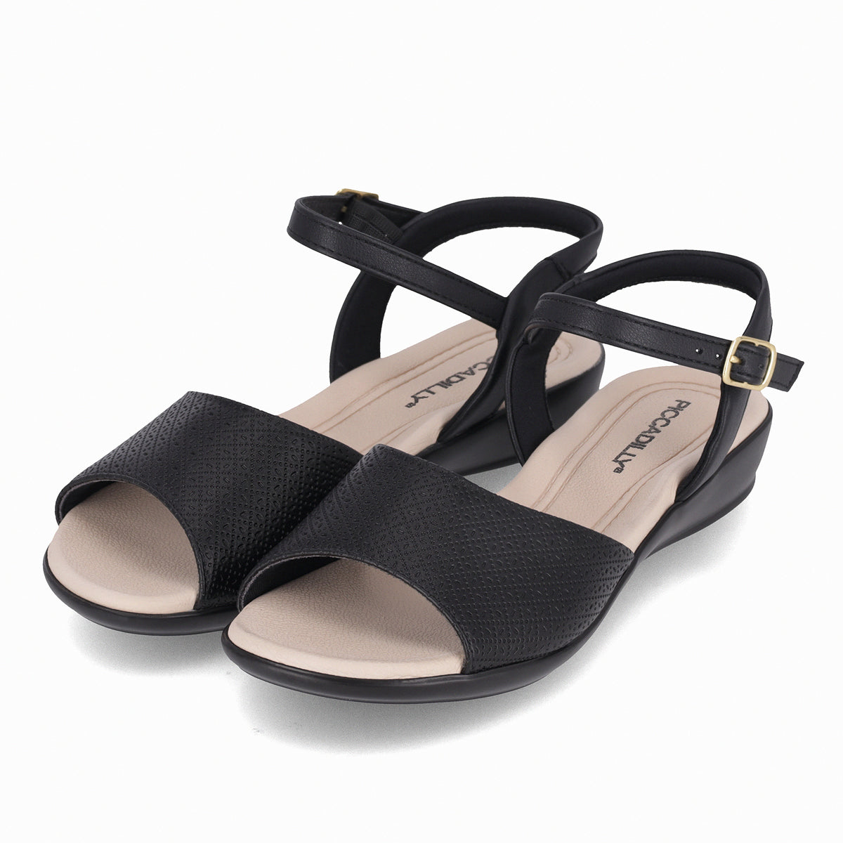 Sandalia Mujer Negro/Beige Camila Piccadilly