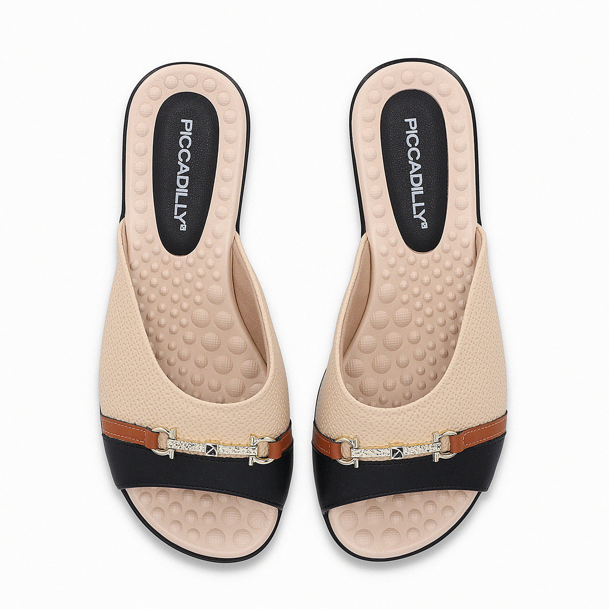 Sandalia Mujer Nude/Negro Camila 905 Piccadilly