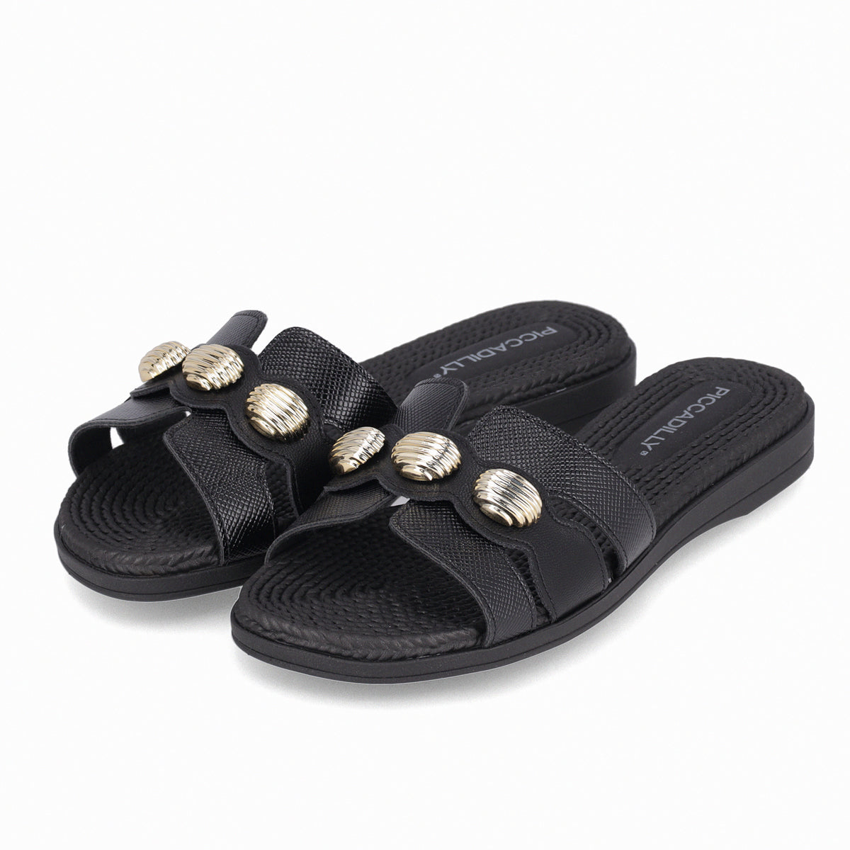 Sandalia Mujer Negro/Dorado Adla 176 Piccadilly