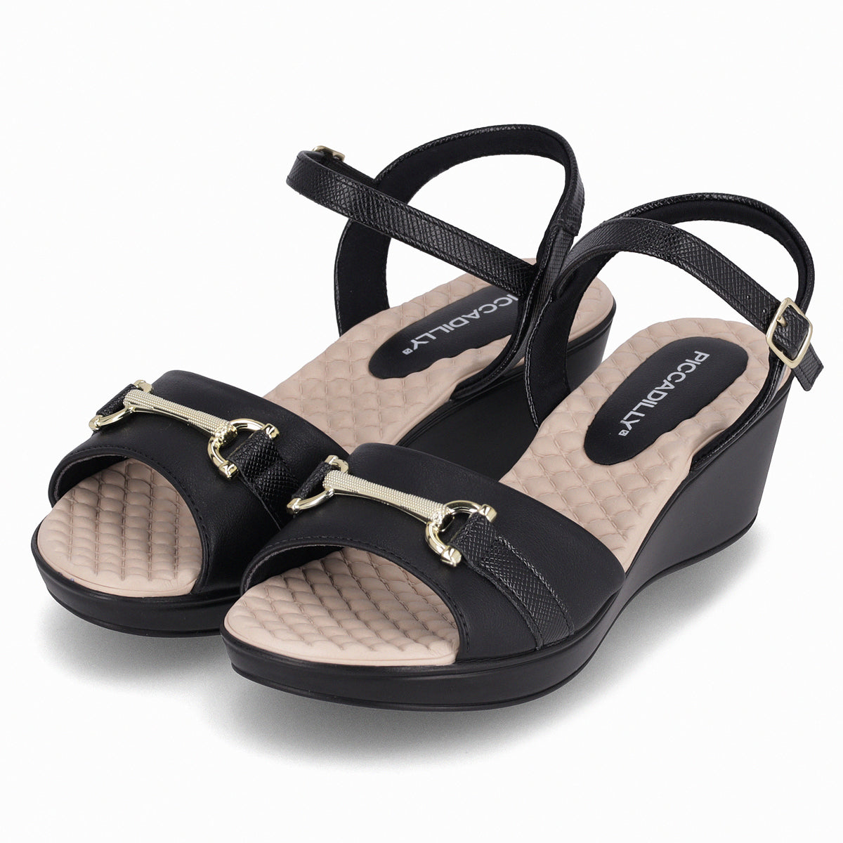 Sandalia Mujer Negro/Beige Cecilia 372 Piccadilly