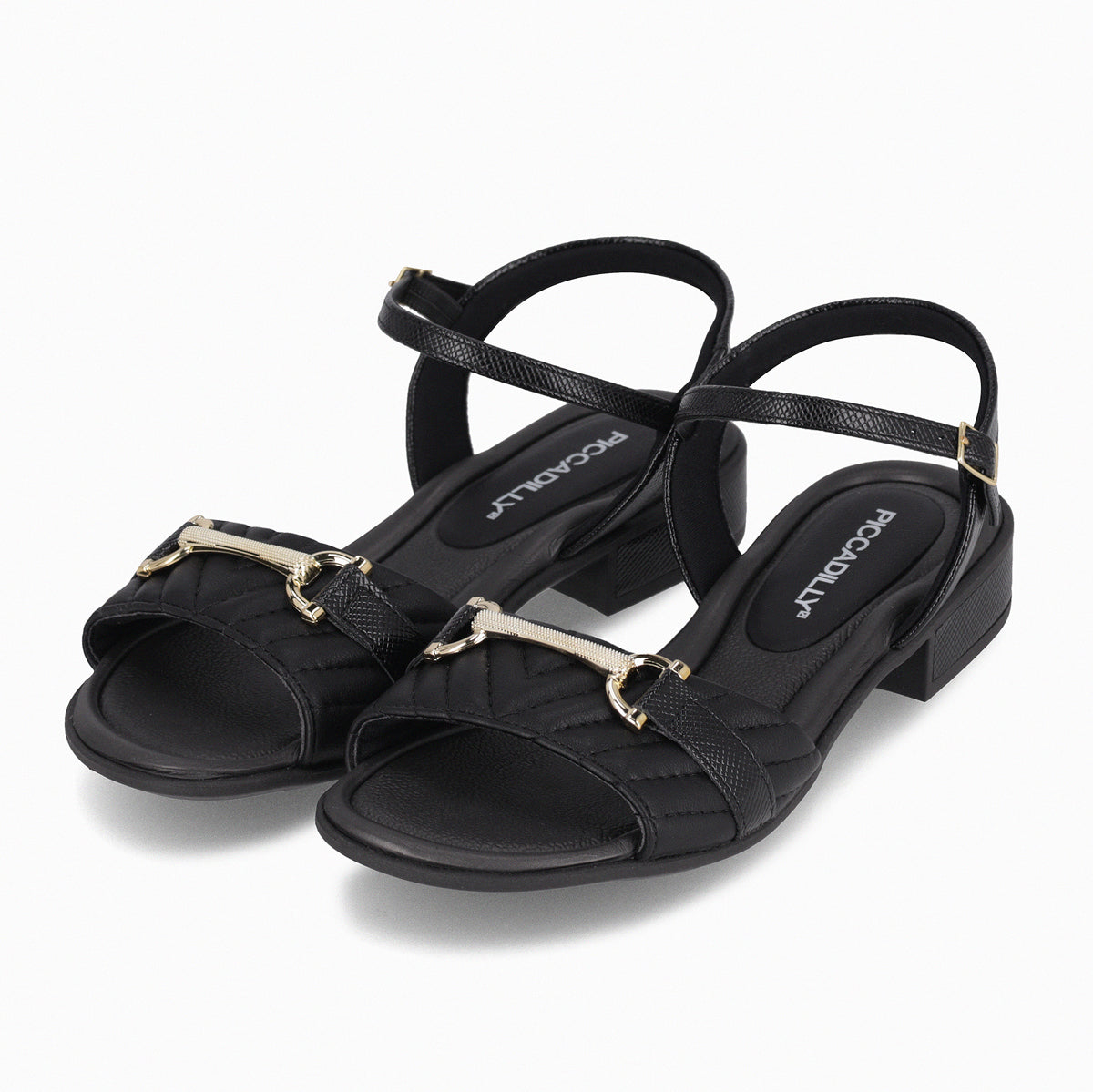 Sandalia Mujer Negro/Dorado Taila Piccadilly