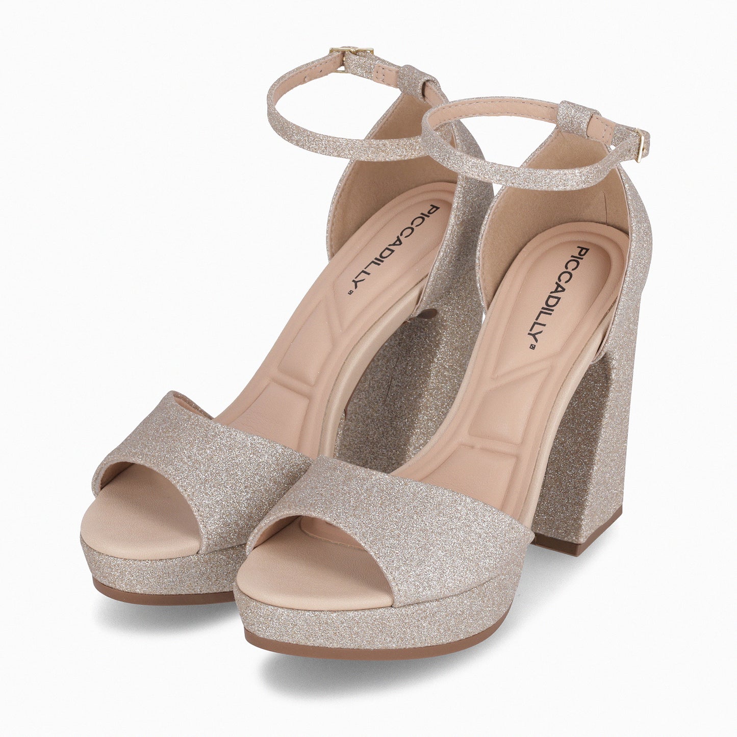 Sandalia Mujer Champagne/Glitter Cristine 319 Piccadilly