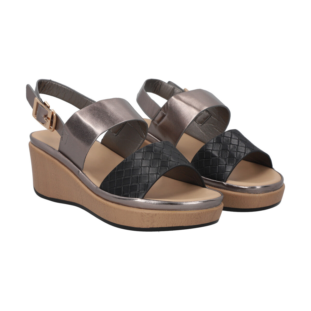 Sandalia Mujer Negro/PlataKylie Police