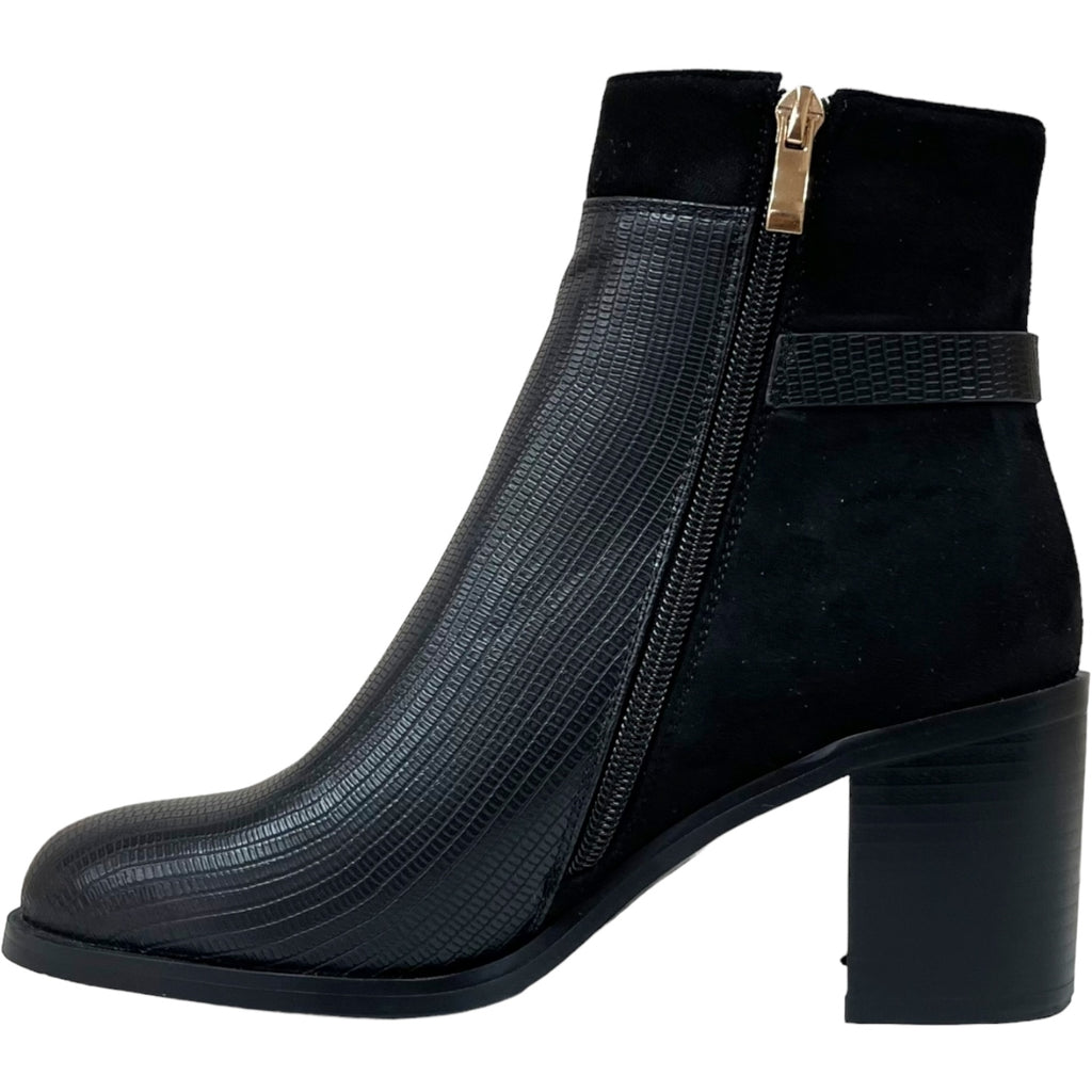 Botin Mujer Negro Taco Medio Marbella Detogni