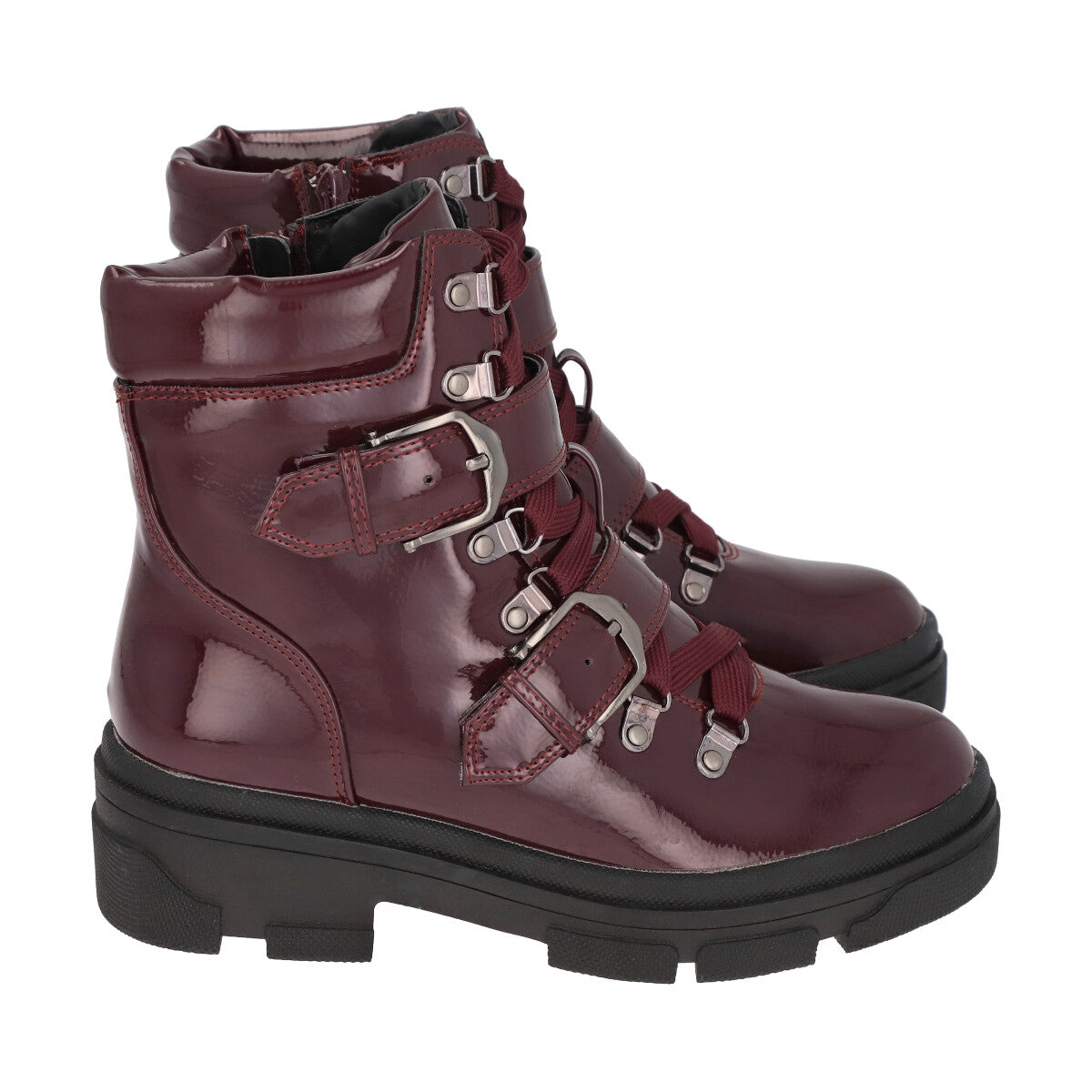 Botin Mujer Burdeo Plataforma London Police