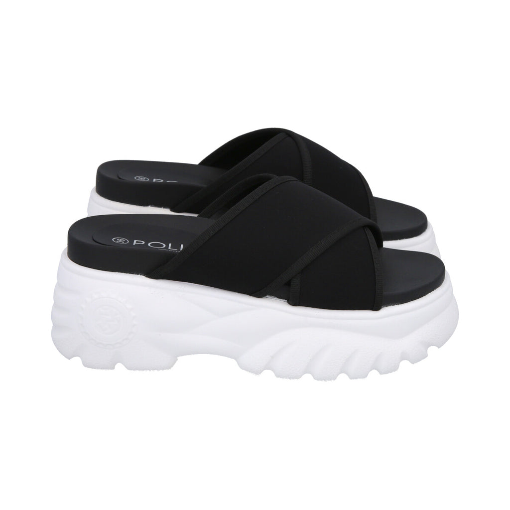 Sandalia Mujer Negro Plataforma Mixen Police
