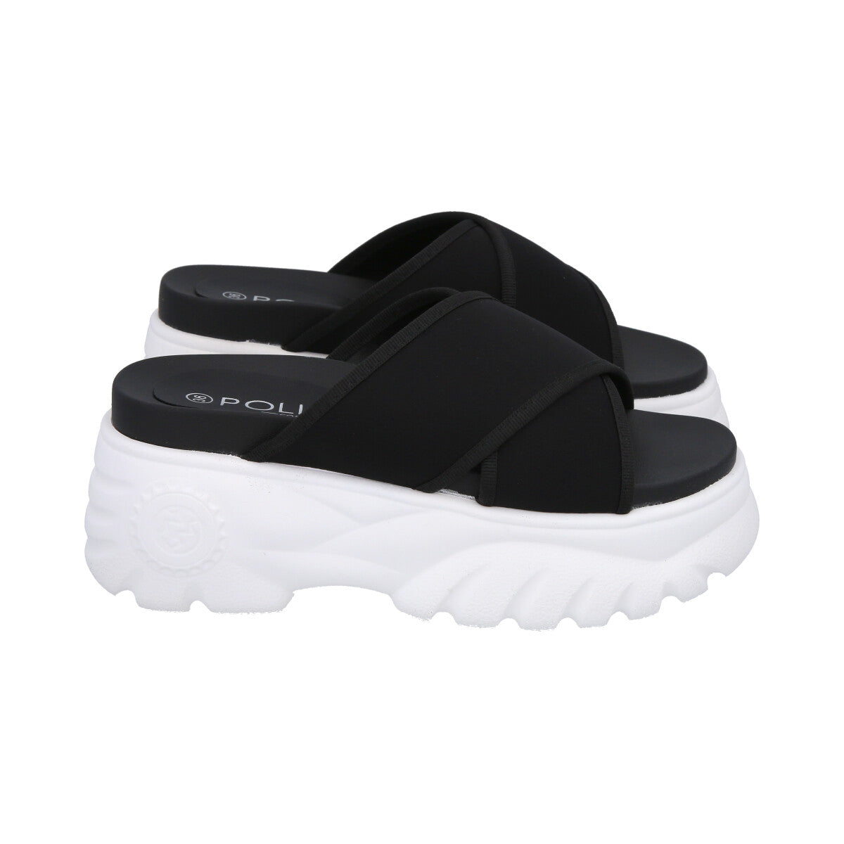 Sandalia Mujer Negro Plataforma Mixen Police