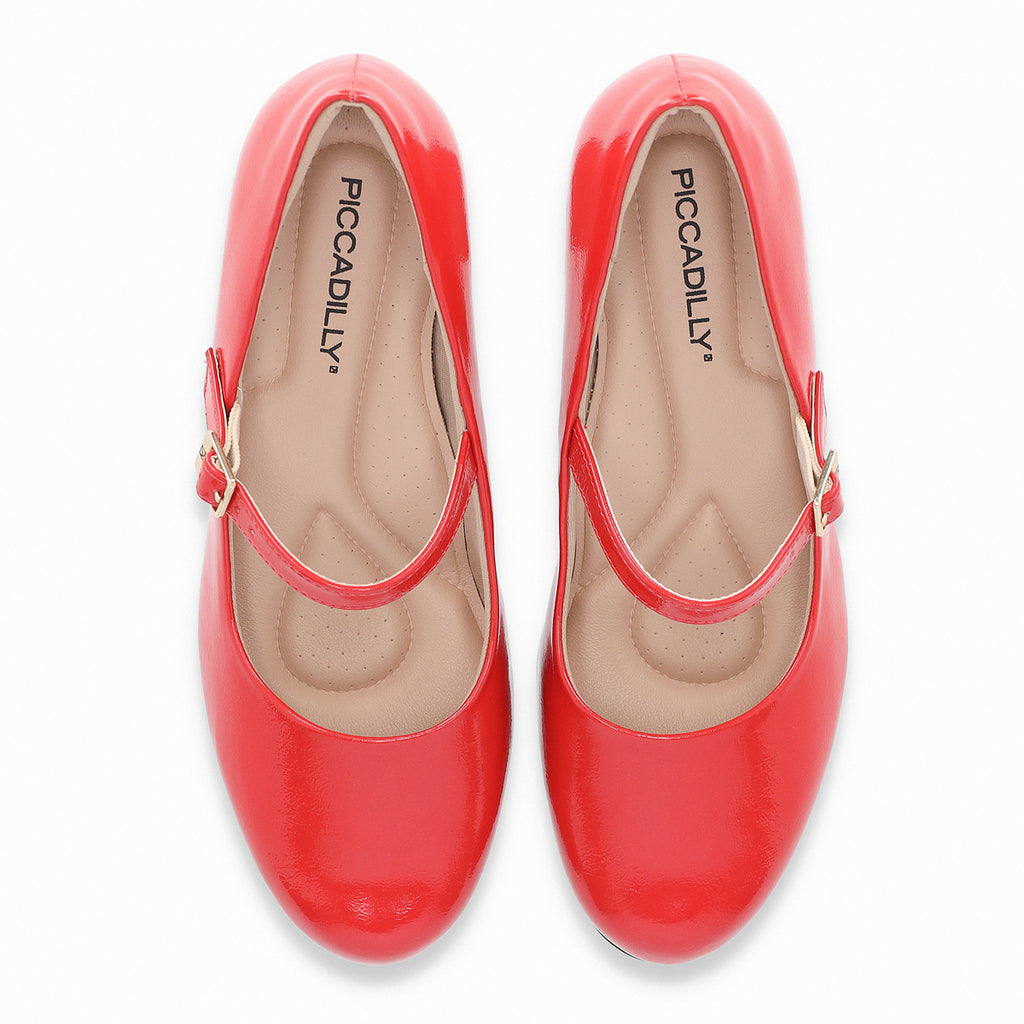 Zapato Mary Jane Mujer Rojo/Charol Laura Piccadilly