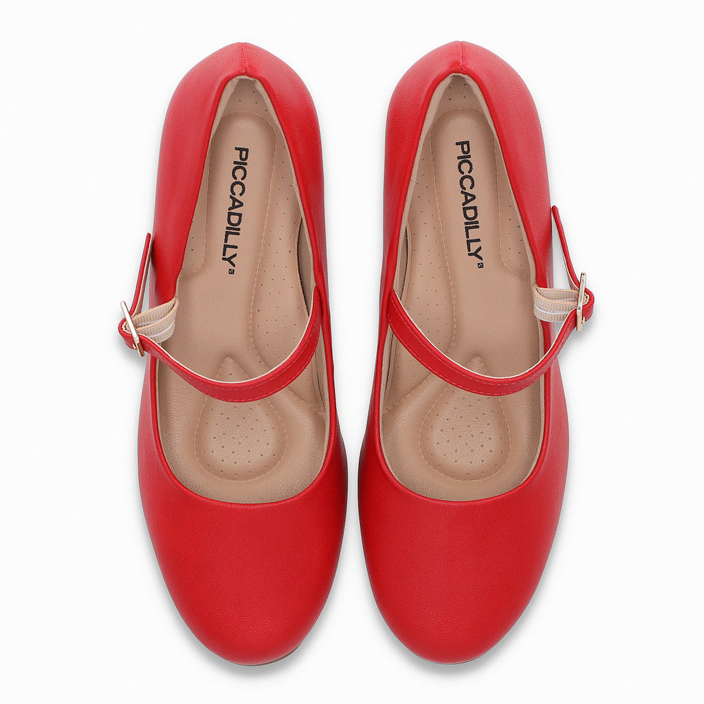 Zapato Mary Jane Mujer Rojo Laura 01 Piccadilly