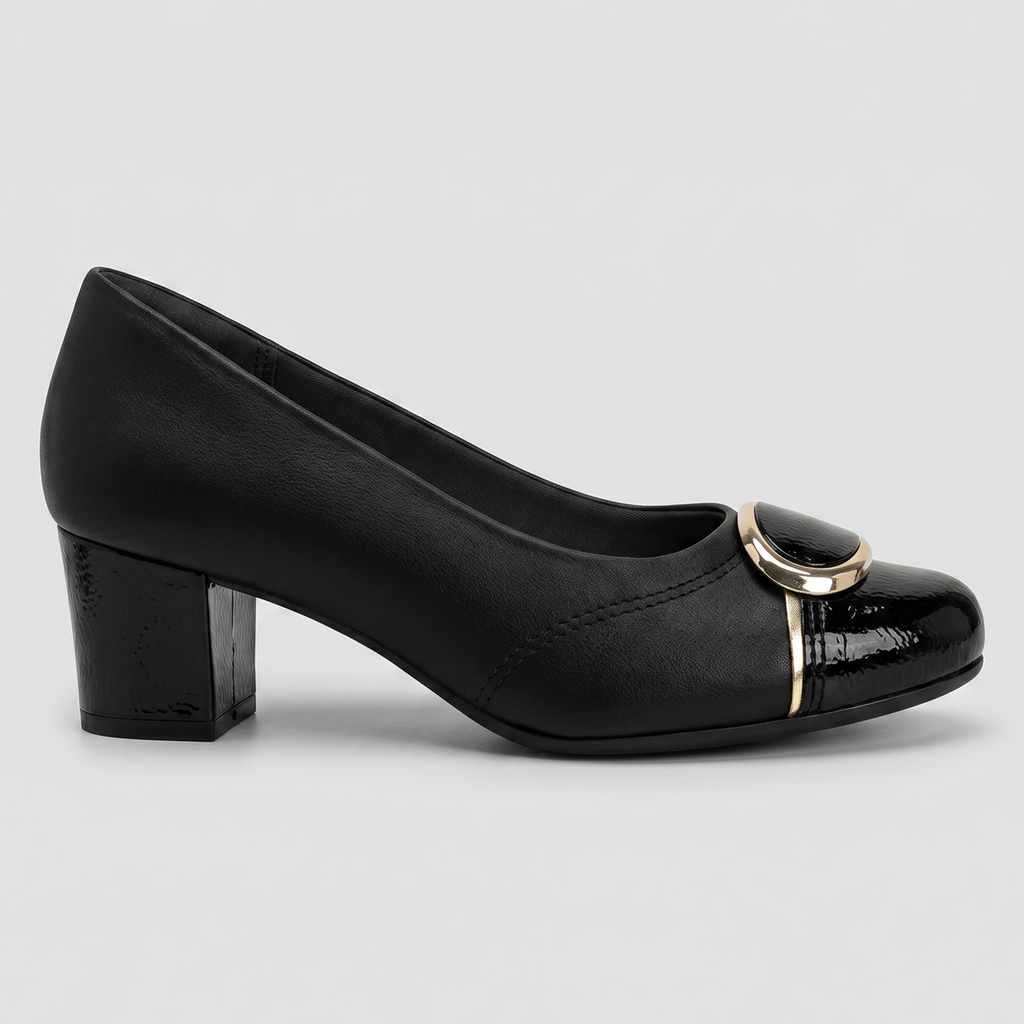 Zapato Mujer Negro/Dorado Laura 03 Piccadilly