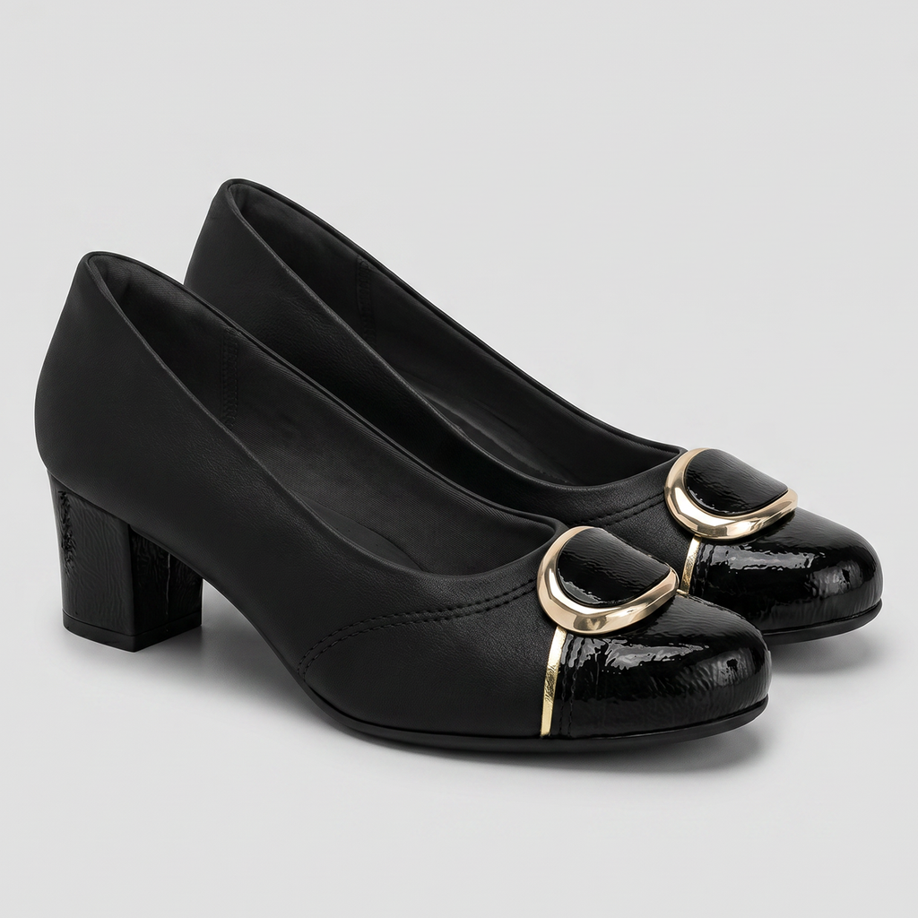 Zapato Mujer Negro/Dorado Laura 03 Piccadilly