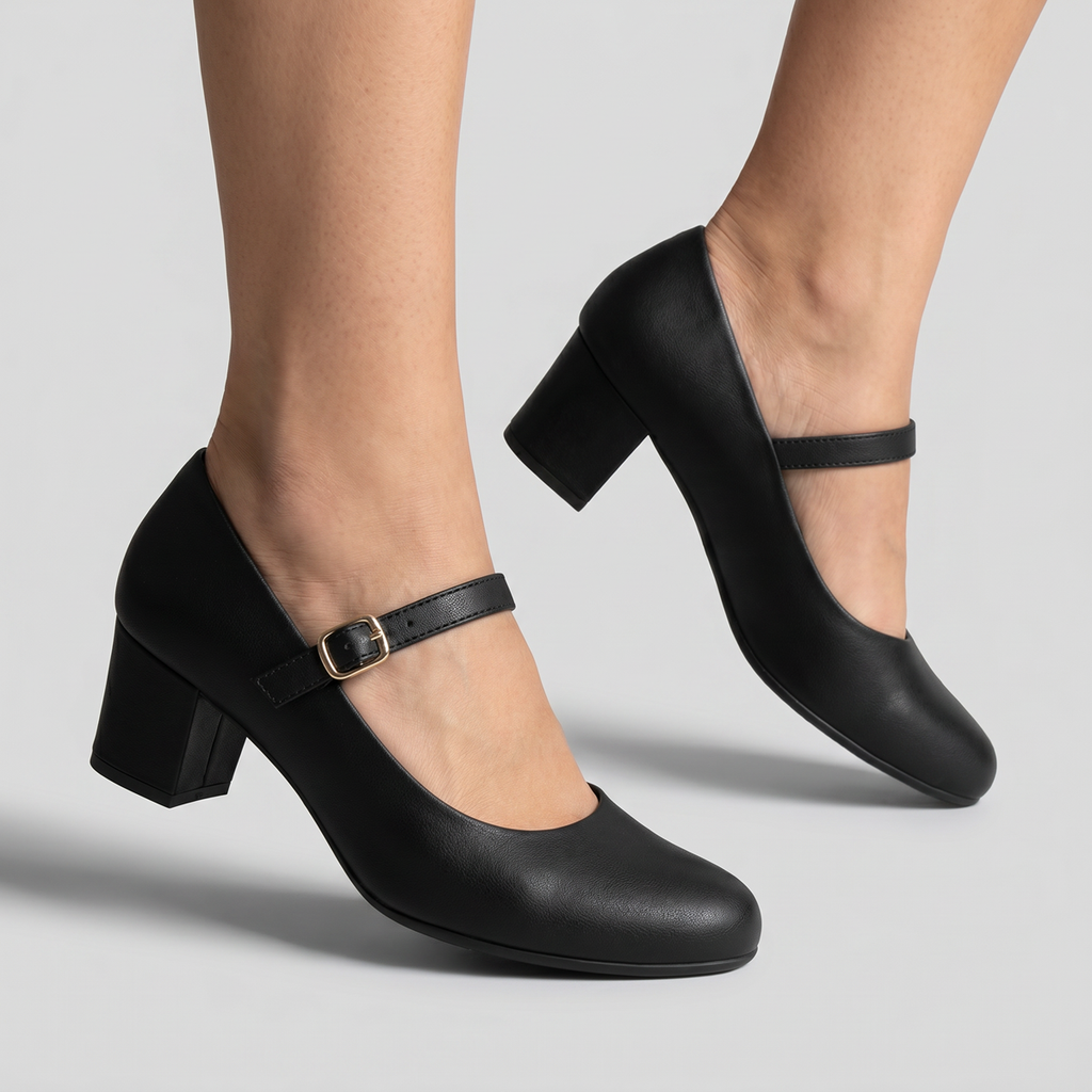 Zapato Mary Jane Mujer Negro Laura 04 Piccadilly