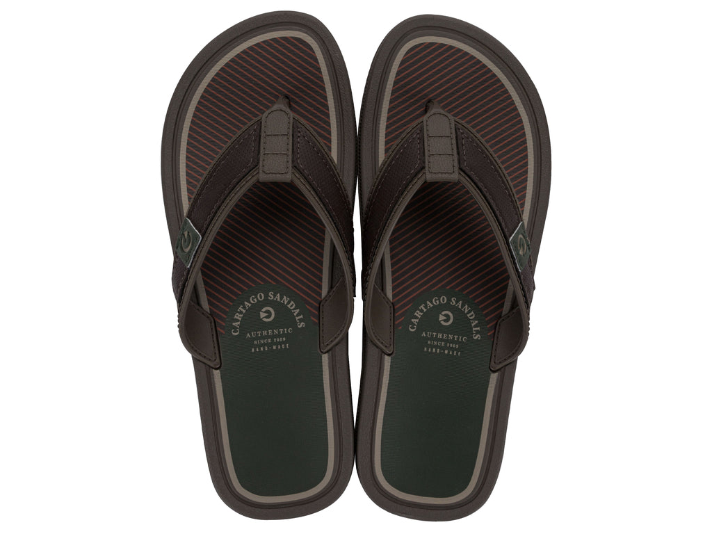 Sandalia Hombre Café/Verde Maiorca Esencial Cartago