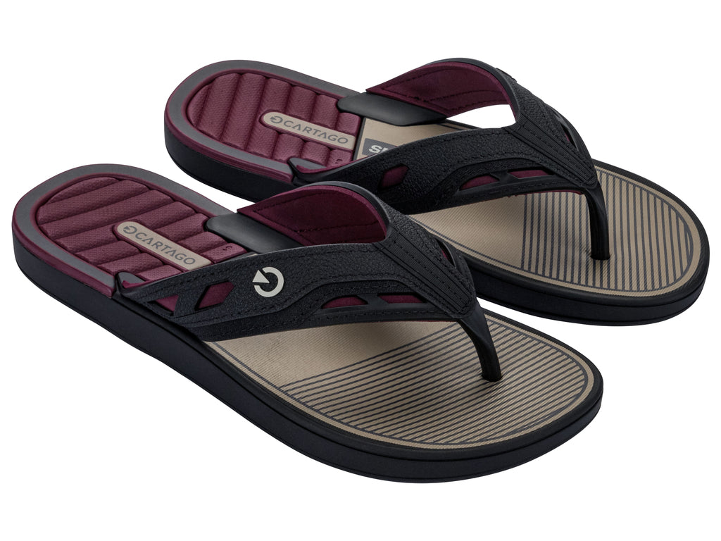 Sandalia Hombre negro/Bordo Dallas Cartago