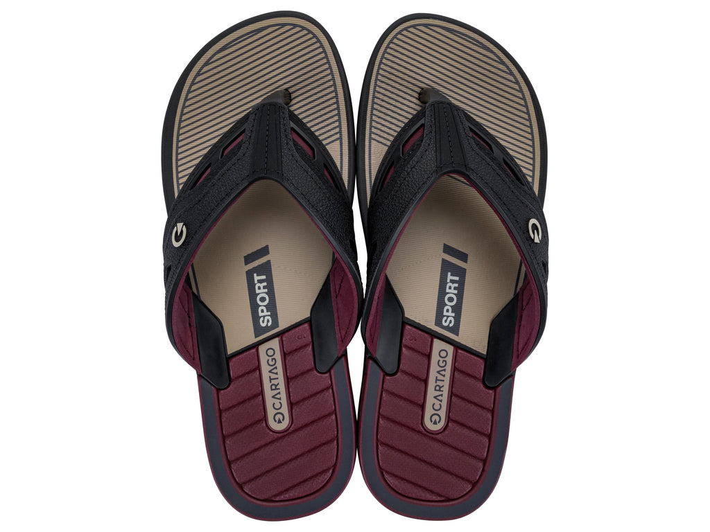 Sandalia Hombre negro/Bordo Dallas Cartago