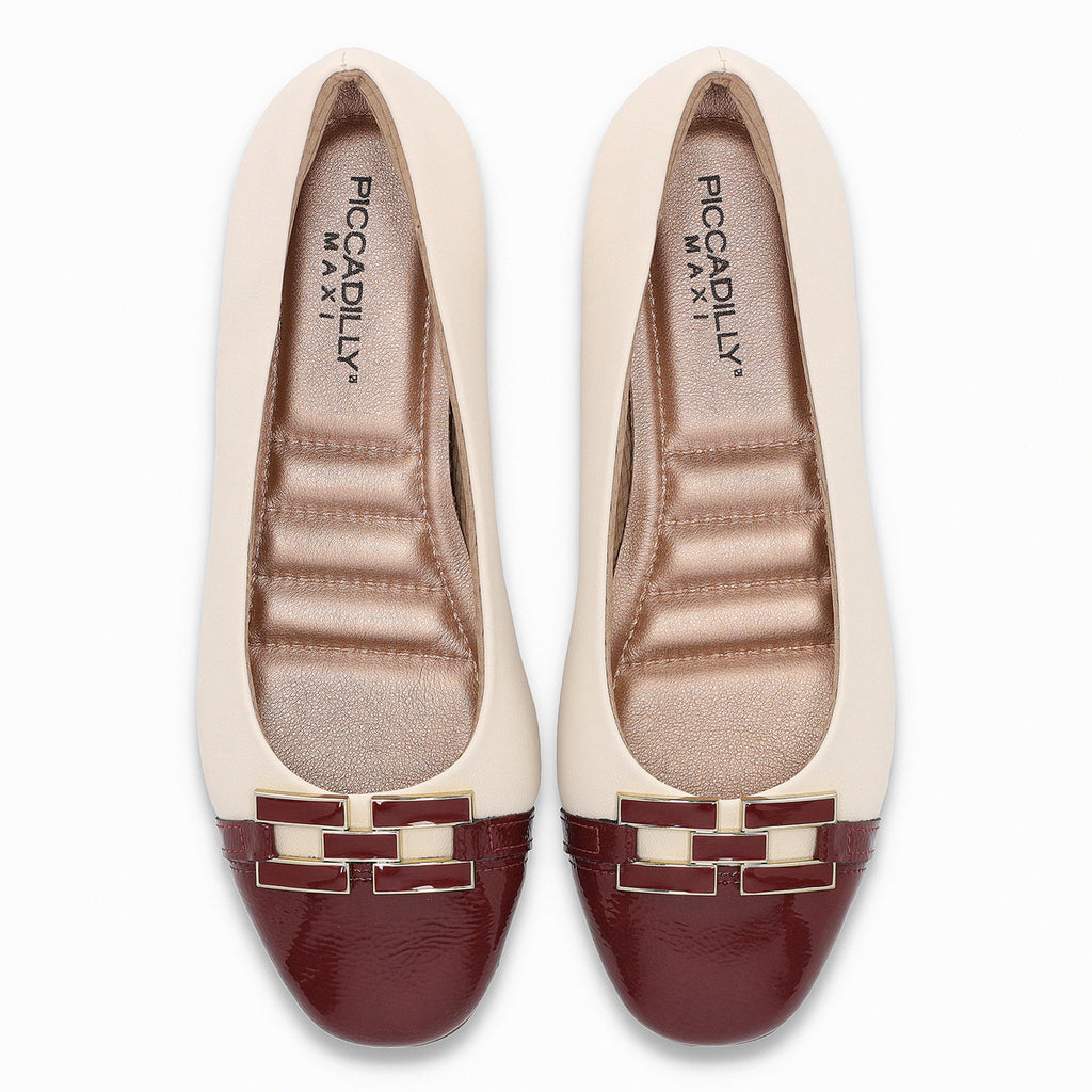 Ballerina Mujer Crema/Burdeo Michelle 05 Piccadilly