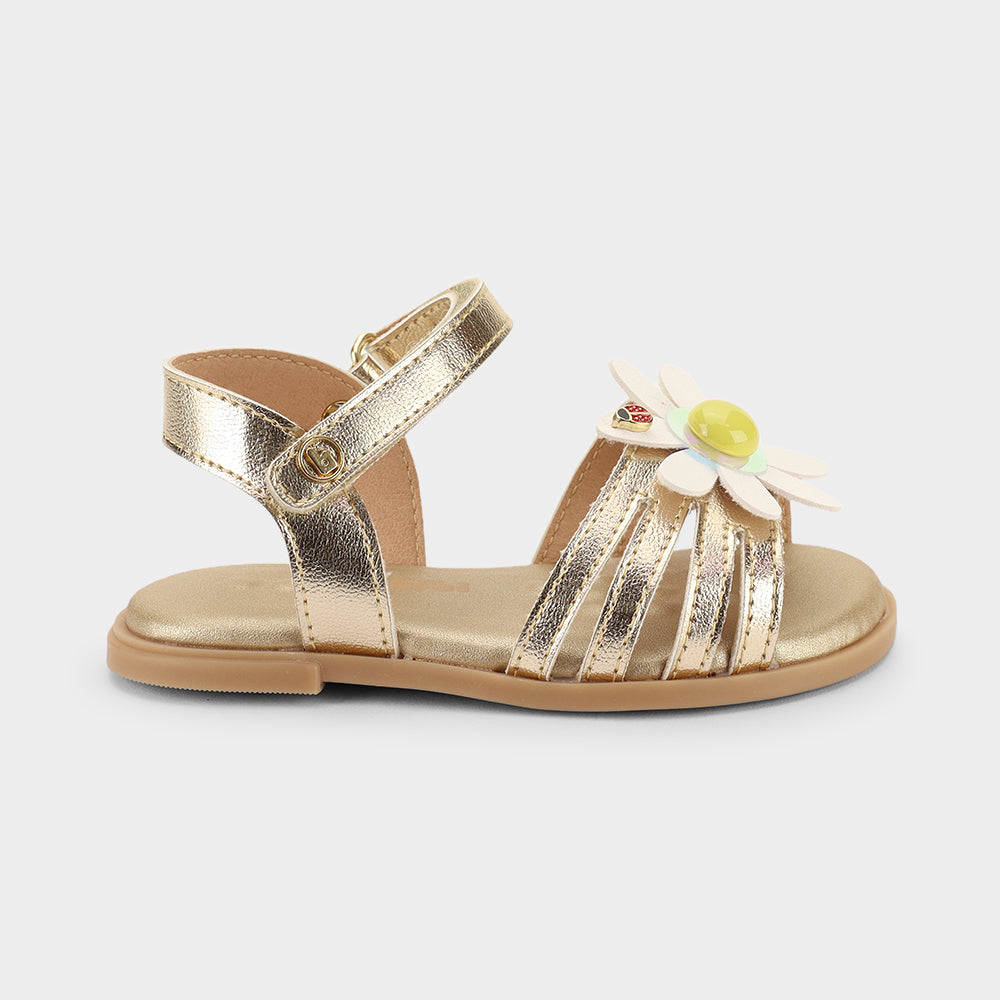 Sandalia Infantil Dorado Flor Bibi