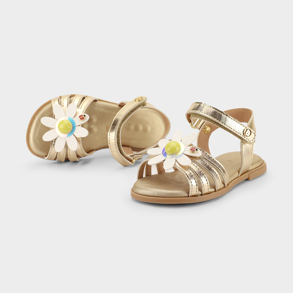 Sandalia Infantil Dorado Flor Bibi