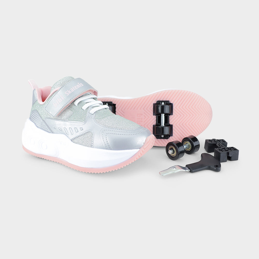 Zapatilla Infantil Palteado con Ruedas Skatenis Bibi