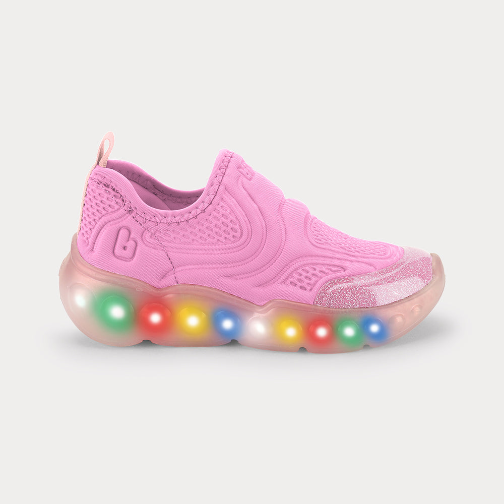 Zapatilla Infantil Rosado Roller Luces BIbi