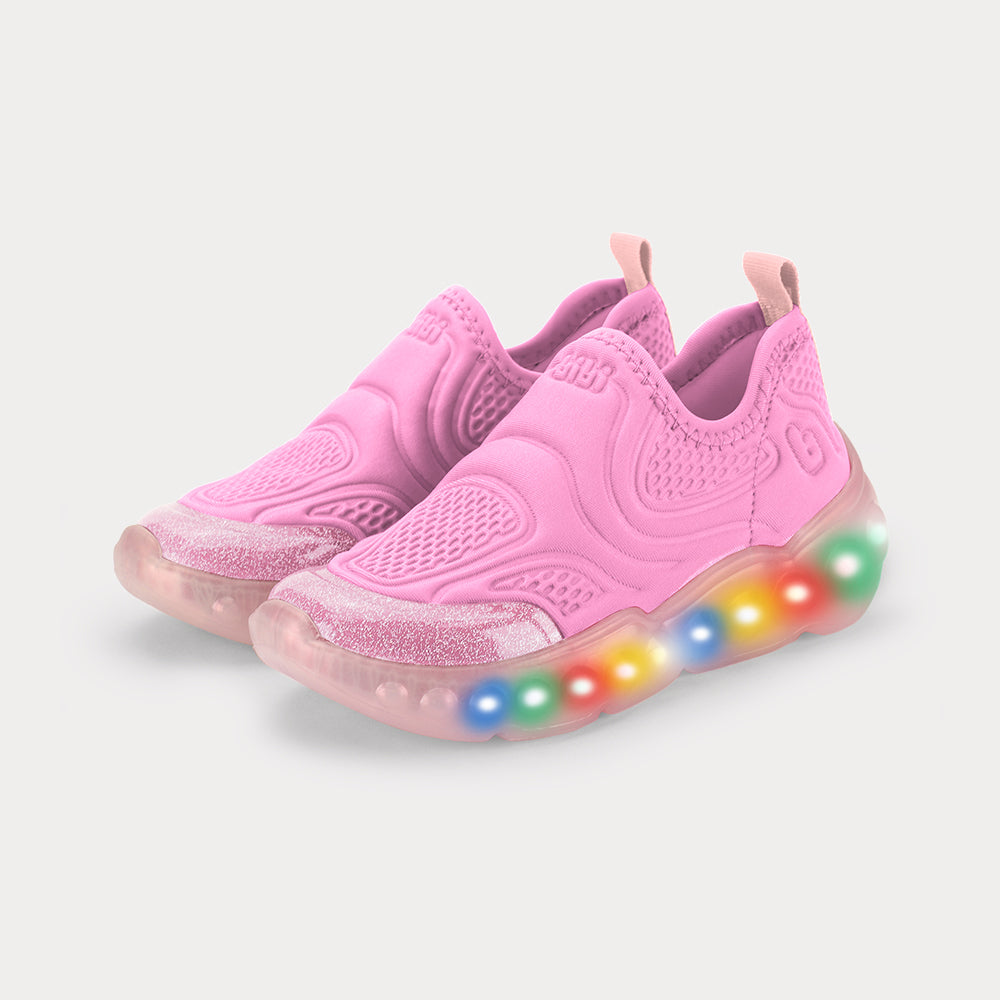 Zapatilla Infantil Rosado Roller Luces BIbi