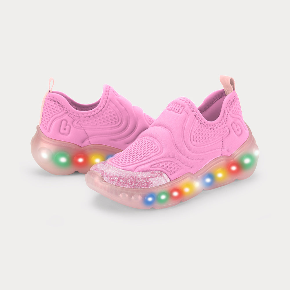 Zapatilla Infantil Rosado Roller Luces BIbi
