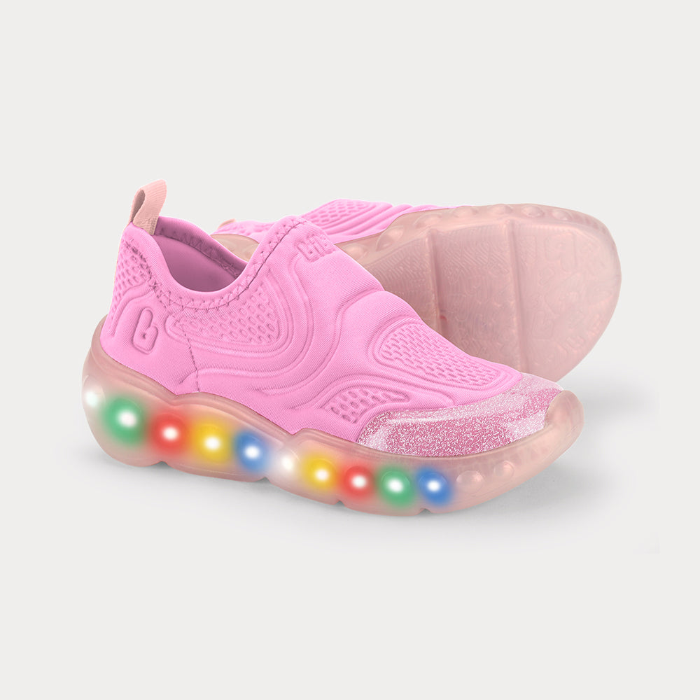 Zapatilla Infantil Rosado Roller Luces BIbi