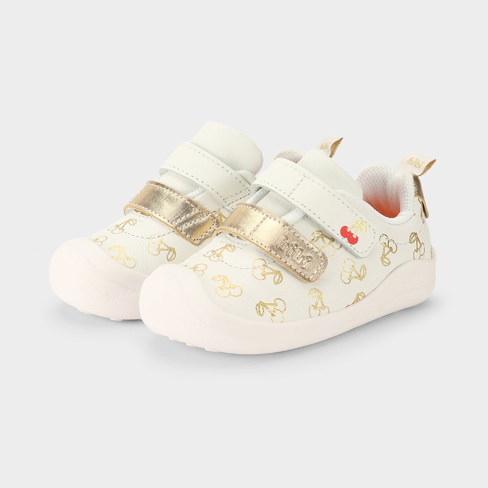 Zapatilla Infantil Blanco/Dorado Cereza FIsioFlex Bibi