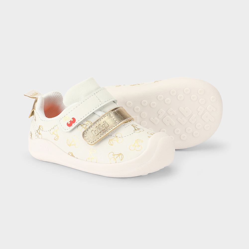 Zapatilla Infantil Blanco/Dorado Cereza FIsioFlex Bibi