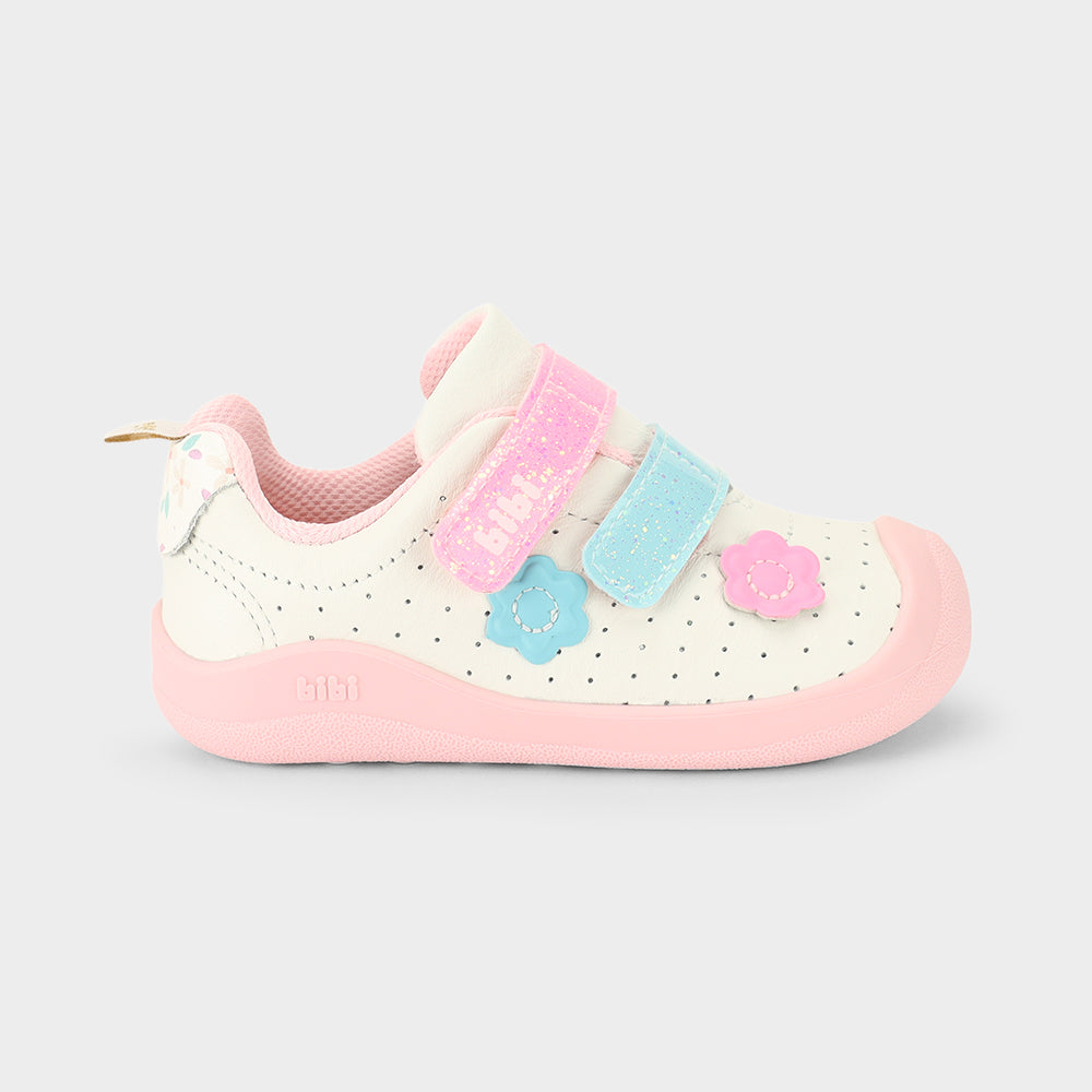 Zapatilla Infantil Blanco/Celeste/Rosado FisioFlex Bibi