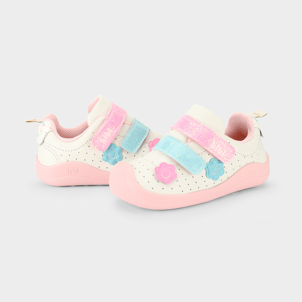 Zapatilla Infantil Blanco/Celeste/Rosado FisioFlex Bibi