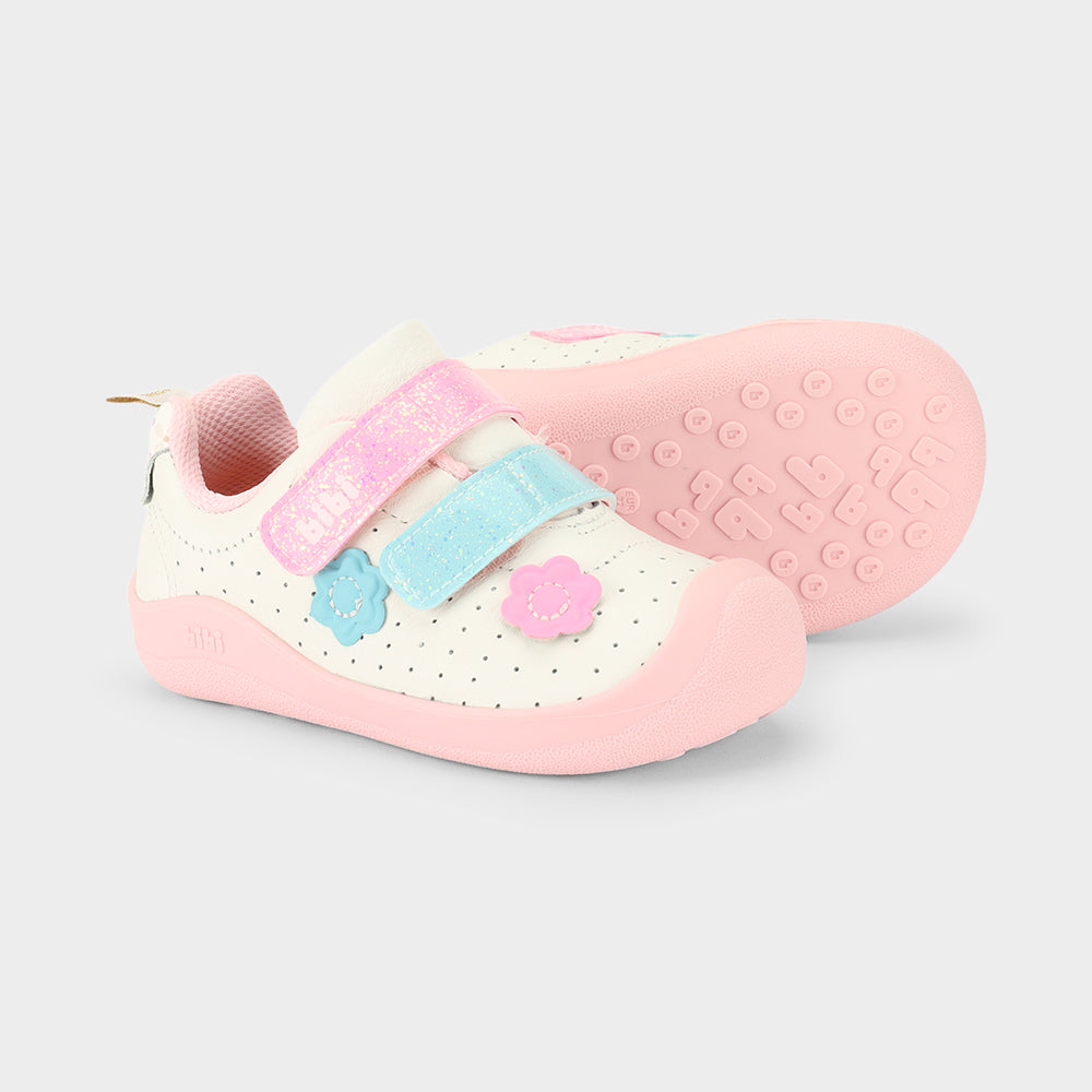 Zapatilla Infantil Blanco/Celeste/Rosado FisioFlex Bibi