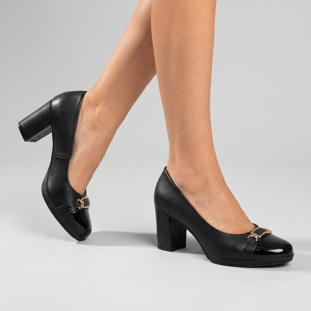 Zapato Mujer Negro/Dorado Deise Piccadilly