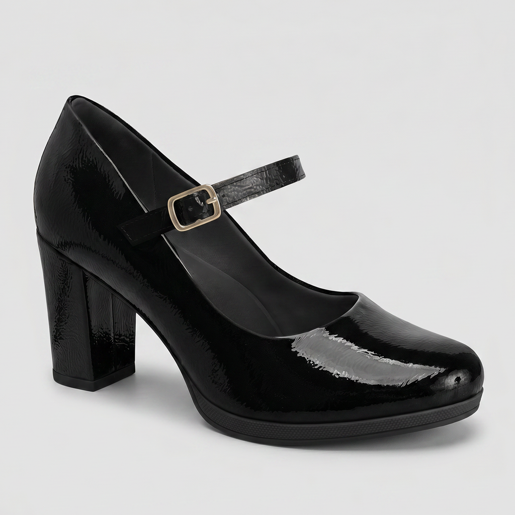 Zapato Mary Jane Mujer Negro/Charol Deise Piccadilly