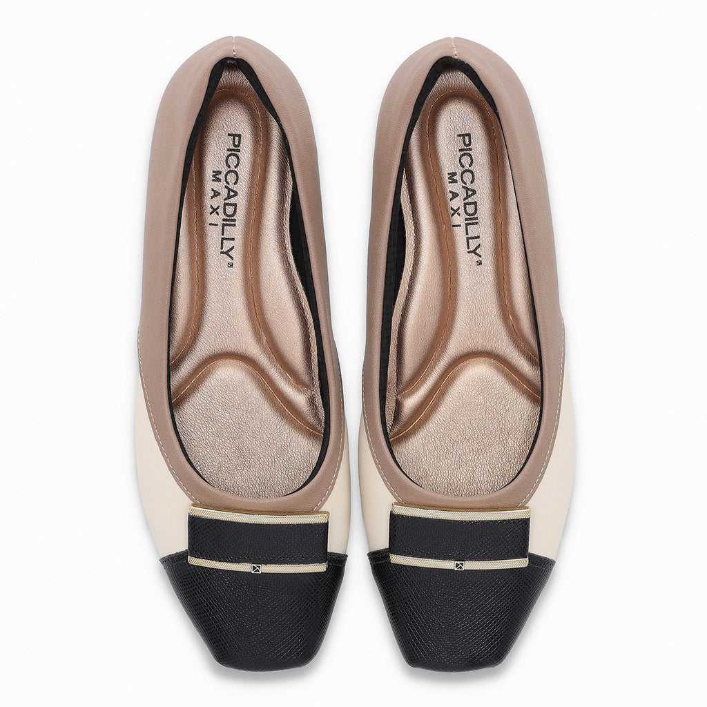 Zapato Mujer Crema/Negro Fernanda Piccadilly