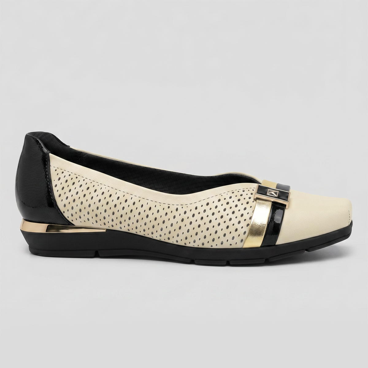 Zapato Mujer Crema/Negro Fernanda Piccadilly