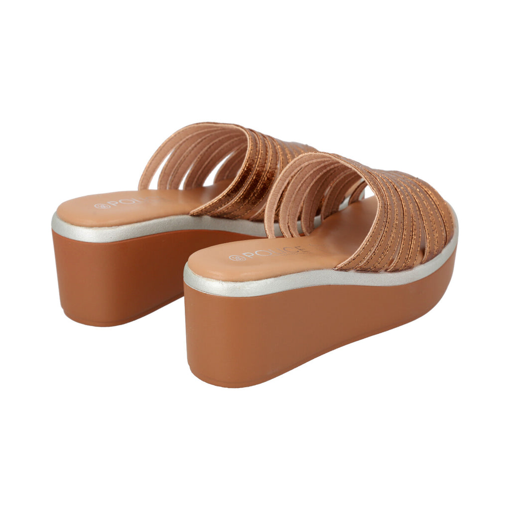 Sandalia Mujer Dorado Lari Police