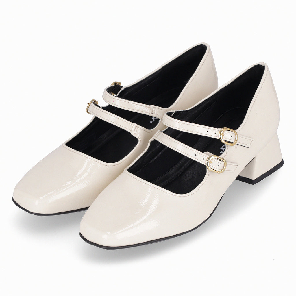 Zapato Mary Jane Mujer Crema/Charol Tati Piccadilly