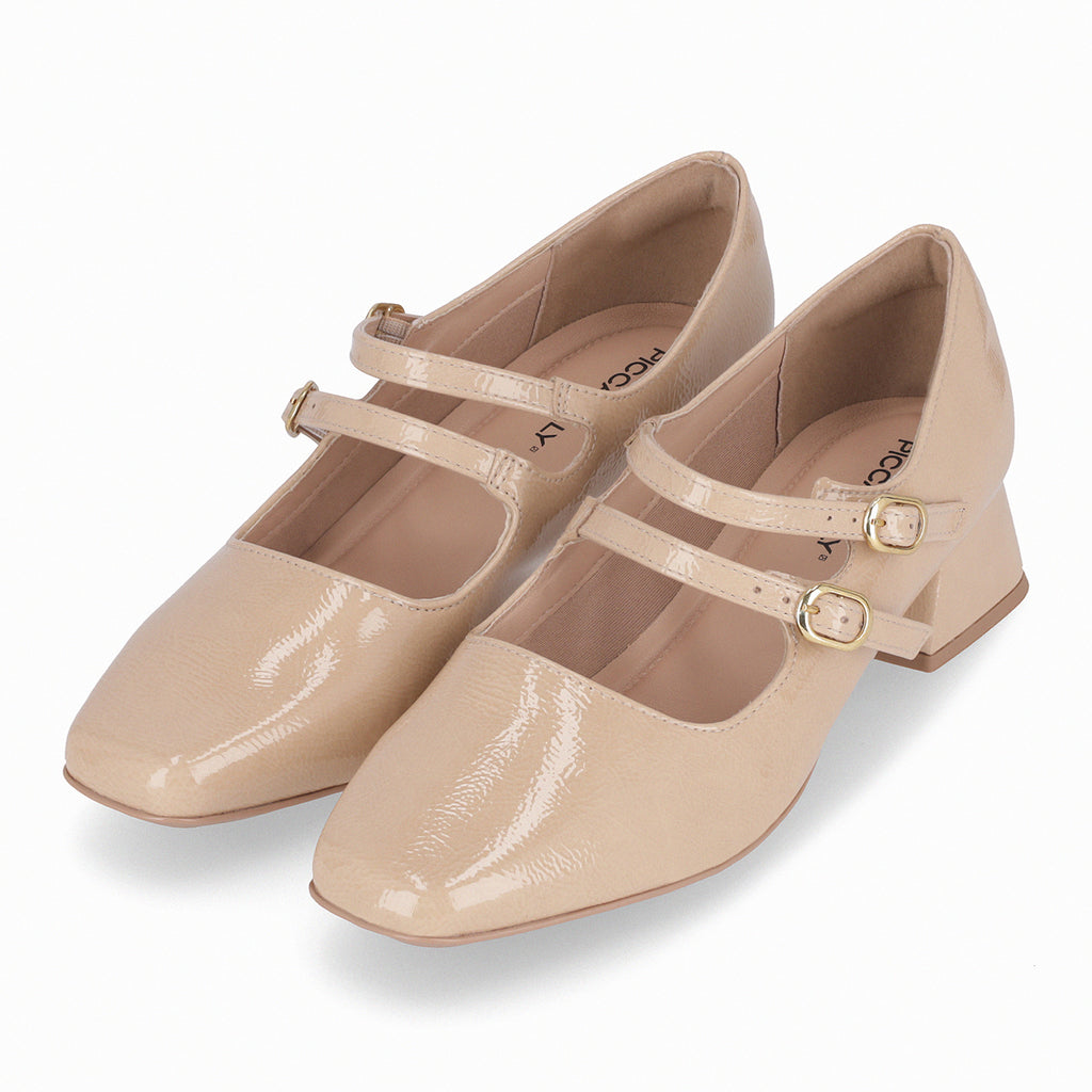 Zapato Mary Jane Mujer Beige/Charol Tati Piccadilly