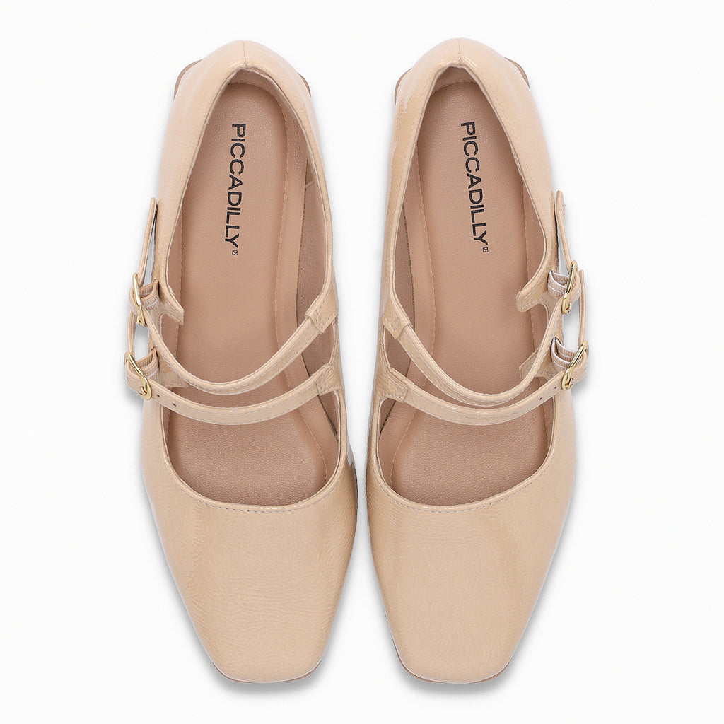 Zapato Mary Jane Mujer Beige/Charol Tati Piccadilly